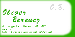 oliver berencz business card